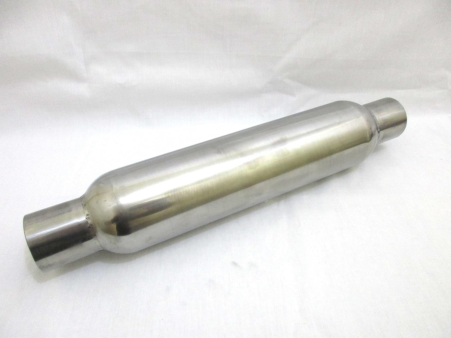 4" x 16" x 2" [101 x 406 x 50mm] Round Bullet Silencer Stainless Steel