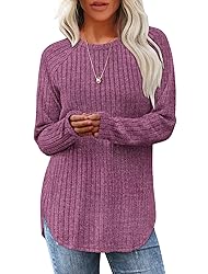 Saloogoe Long Sleeve Shirts for Women Casual Lounge
