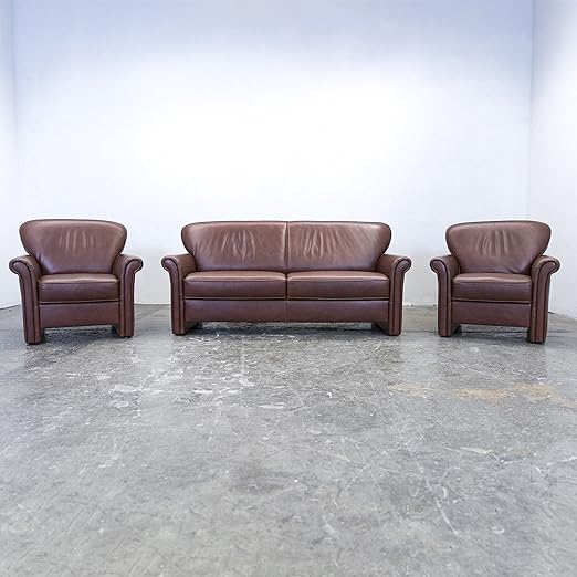 Amazon Com Gepade Akad Or Designer Sofa Garnitur Leder Braun Zweisitzer Sessel Couch Modern Echtleder 3983 Sanaa Kitchen Dining