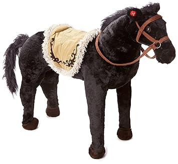 Happy People 58401 - Pferd mit Sound, stehend, Tragkraft ca. 100 kg, schwarz