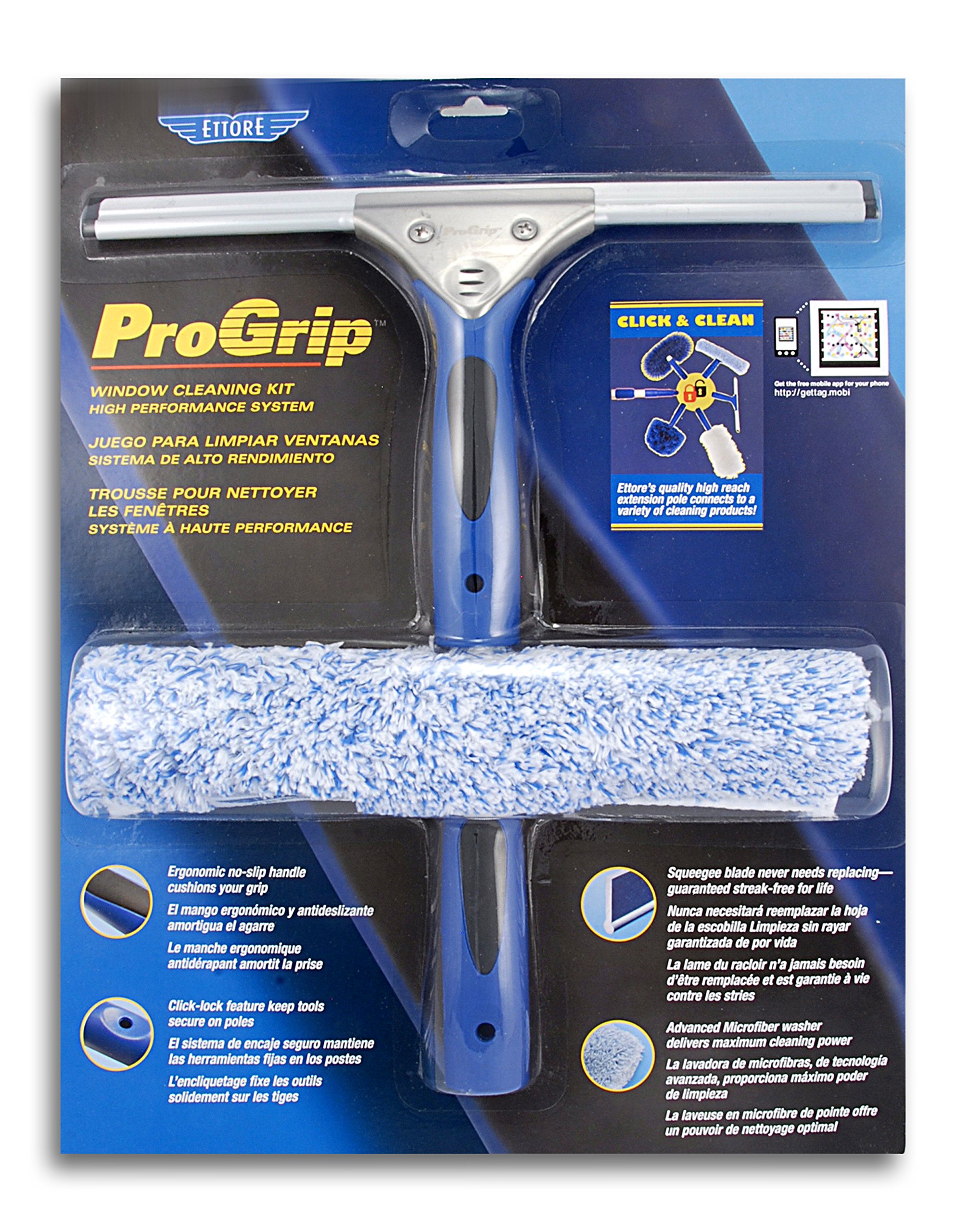 Ettore 65000 Professional Window Cleaning Kit 12 Squeegee and 10Inch