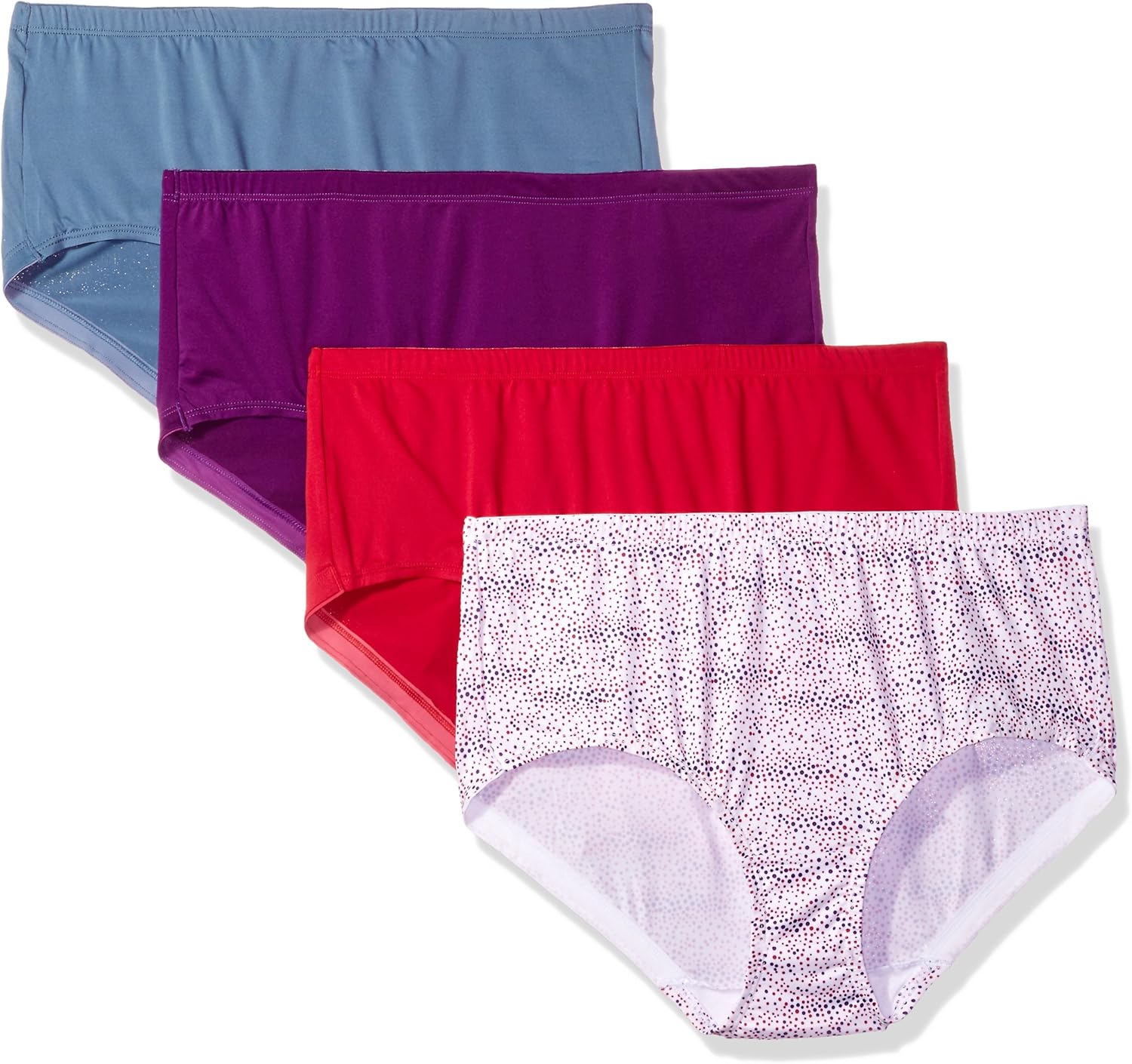Fruit of the Loom Women's 4 Pack No Ride Up MidRise Brief Panties