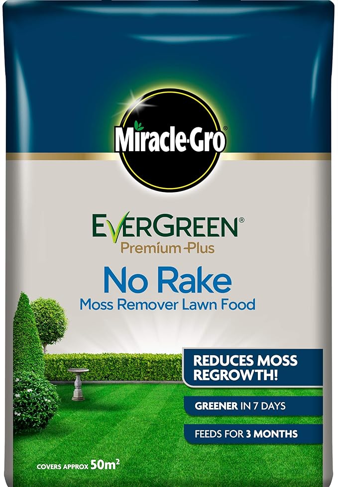 MiracleGro EverGreen Premium Plus No Rake Moss Remover Lawn Food 5kg