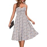 Zattcas Womens 2025 Spring Summer Sleeveless Midi Sundress A Line Flowy Wedding Guest Cocktail Party Dress with Pockets