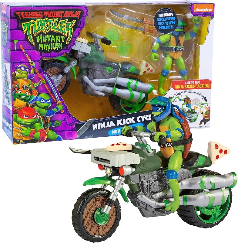 Giochi Preziosi, Tartarughe Ninja 2023 Caos Mutante, Moto con Funzione Combattimento E Personaggio Leonardo Incluso, Compatibile Con Tutti I Personaggi Base, Per Bambini a Partire DaI 4 Anni — foto 1 di 8