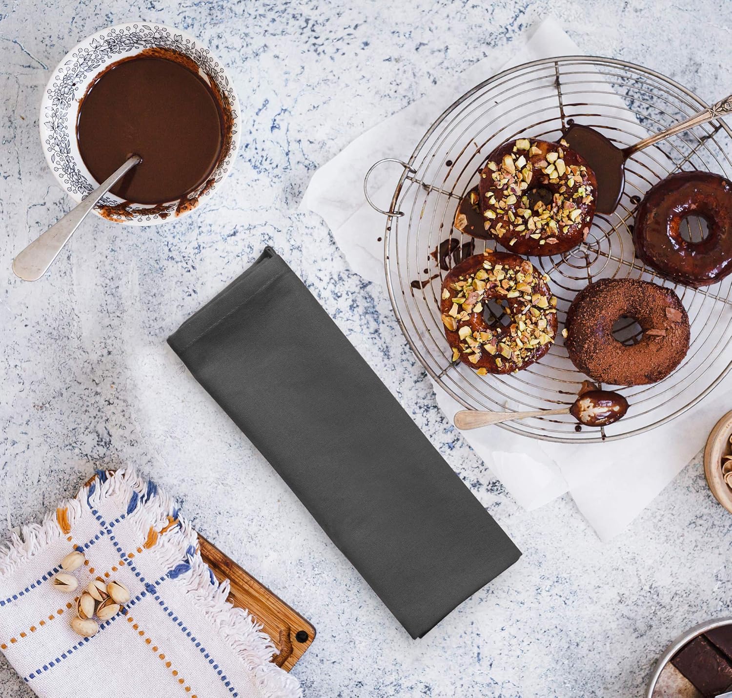 Utopia Kitchen Cloth Napkins 18 by 18 Inches, 12 Pack Steel Grey Dinner Napkins, Poly Cotton Soft Durable Napkins: Home & Kitchen
