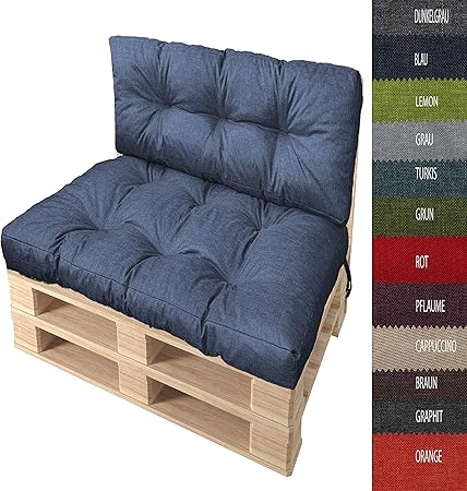 Pillows24 Palettenkissen 2 Teiliges Set Palettenauflage Polster Fur Europaletten Hochwertige Palettenpolster Palettensofa Indoor Outdoor Erhaltlich In Verschiedenen Farben Made In Eu Amazon De Kuche Haushalt