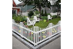 ZIPPITY OUTDOOR PRODUCTS 2.5ft H x 3.5ft W (2 Panels) No Dig Zippity Washington Fence Kit, White Vinyl Picket Fence Panels, Easy DIY Decorative Fencing for Yard, Patio, or Deck, Temporary Outdoor Border for Garden, ZP19048