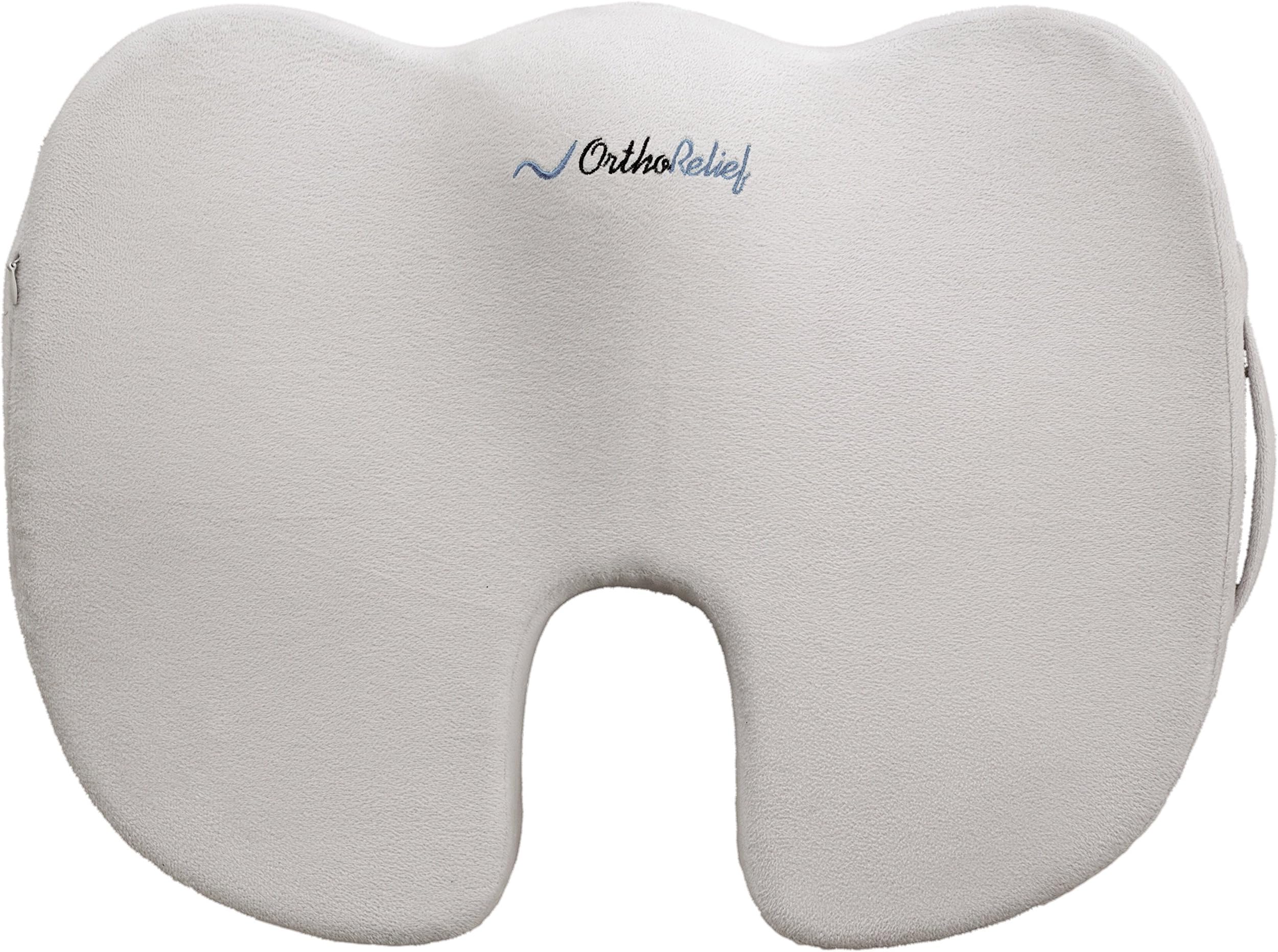 ORTHORELIEF 100% Orthopedic Medical Comfort Memory Foam Seat Cushion to Help Your Tailbone, Sciatica and Back Pain Relief - Great for Office Chair, Wheelchair, Traveling, Home, Car and Truck