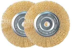 ZORUNNA 6 Inch Brass Wire Wheel for Bench Grinder, Fine Crimped Wire Brush Wheel for Grinder with 1/2" and 5/8" Arbor, Efficiently Polish Nuts, Bolts and Assorted Car Parts.