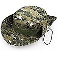 Outdoor Wide Brim Sun Protect Hat, Classic US Combat Army Style Bush Jungle Sun Cap for Fishing Hunting Camping