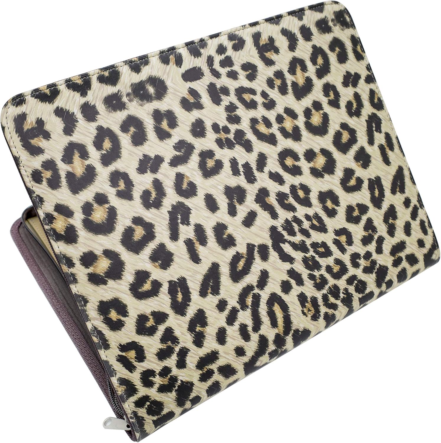 LOSOPHY Padfolio Ring Binders Zippered 1 inch Binder Portfolio Clipboard Folder, Leather Binder as Business Checks Personal Printed.Zipper Binders 1 inch for Women and Mens. (Vivid Leopard) : Office Products