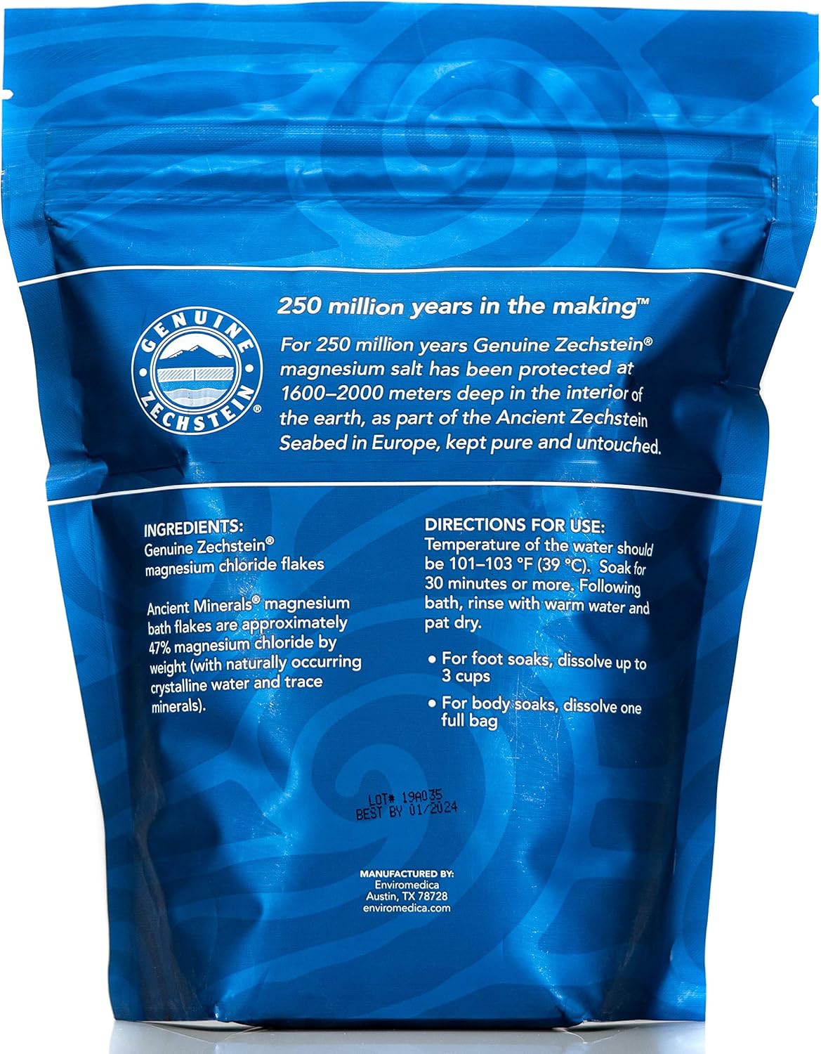 Ancient Minerals Magnesium Bath Flakes of Pure Genuine Zechstein Chloride - Resealable Magnesium Supplement Bag That Will Outperform Leading Epsom Salts (26.4 Ounce): Health & Personal Care