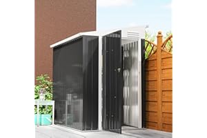 Outsunny 4' x 6' Metal Outdoor Storage Shed, Waterproof Lean to Garden Shed Tool Bike Storage with Lockable Door and 2 Air Ve
