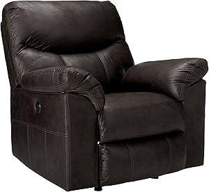 Signature Design by Ashley - Boxberg Contemporary Faux Leather Power Rocker Recliner, Dark Brown