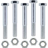 Grade 2 Shear Bolts for Rotary Cutters 1/2" x 3-1/2" with Nylock Nuts - 5 Pack