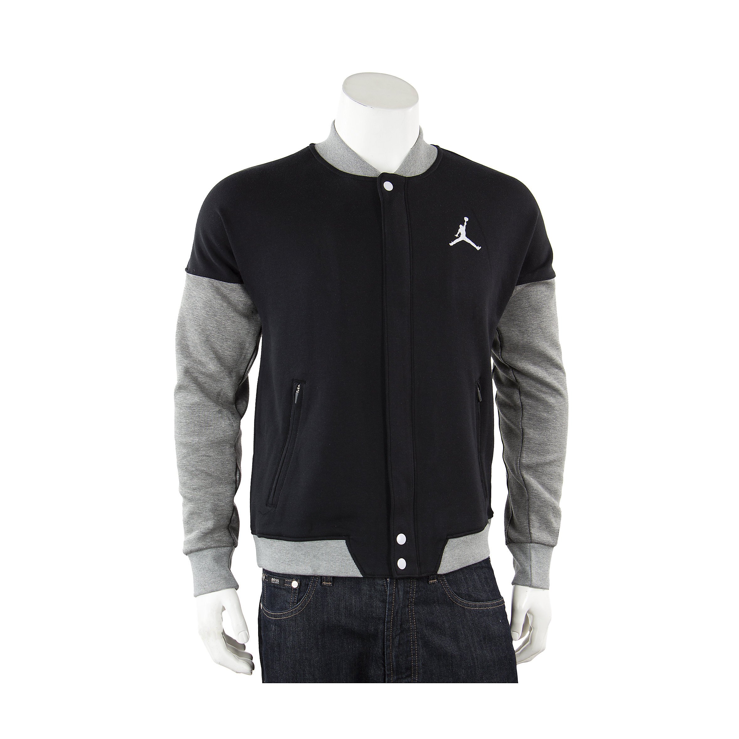 Nike Mens Air Jordan Varsity Jacket Black Grey 653436 011 