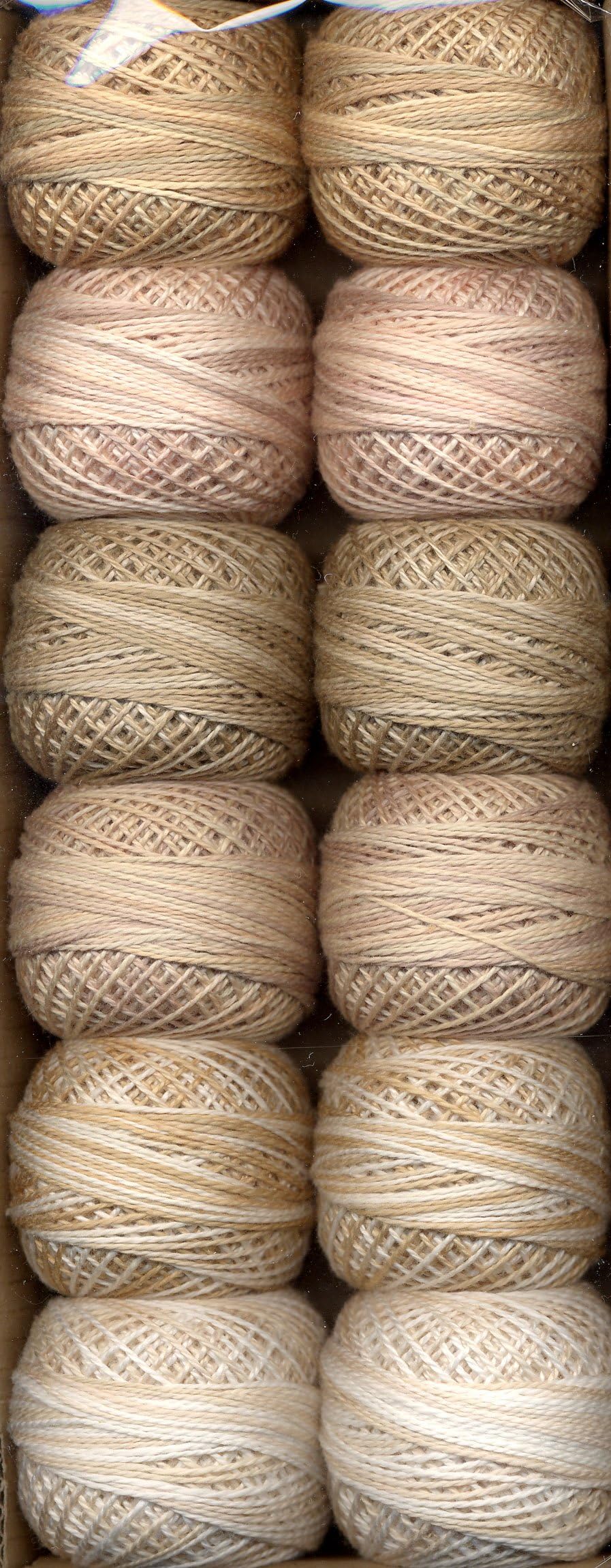 Valdani Size 8 Perle Cotton Embroidery Thread 2 in Beige Collection (PC8-TwoBeige)