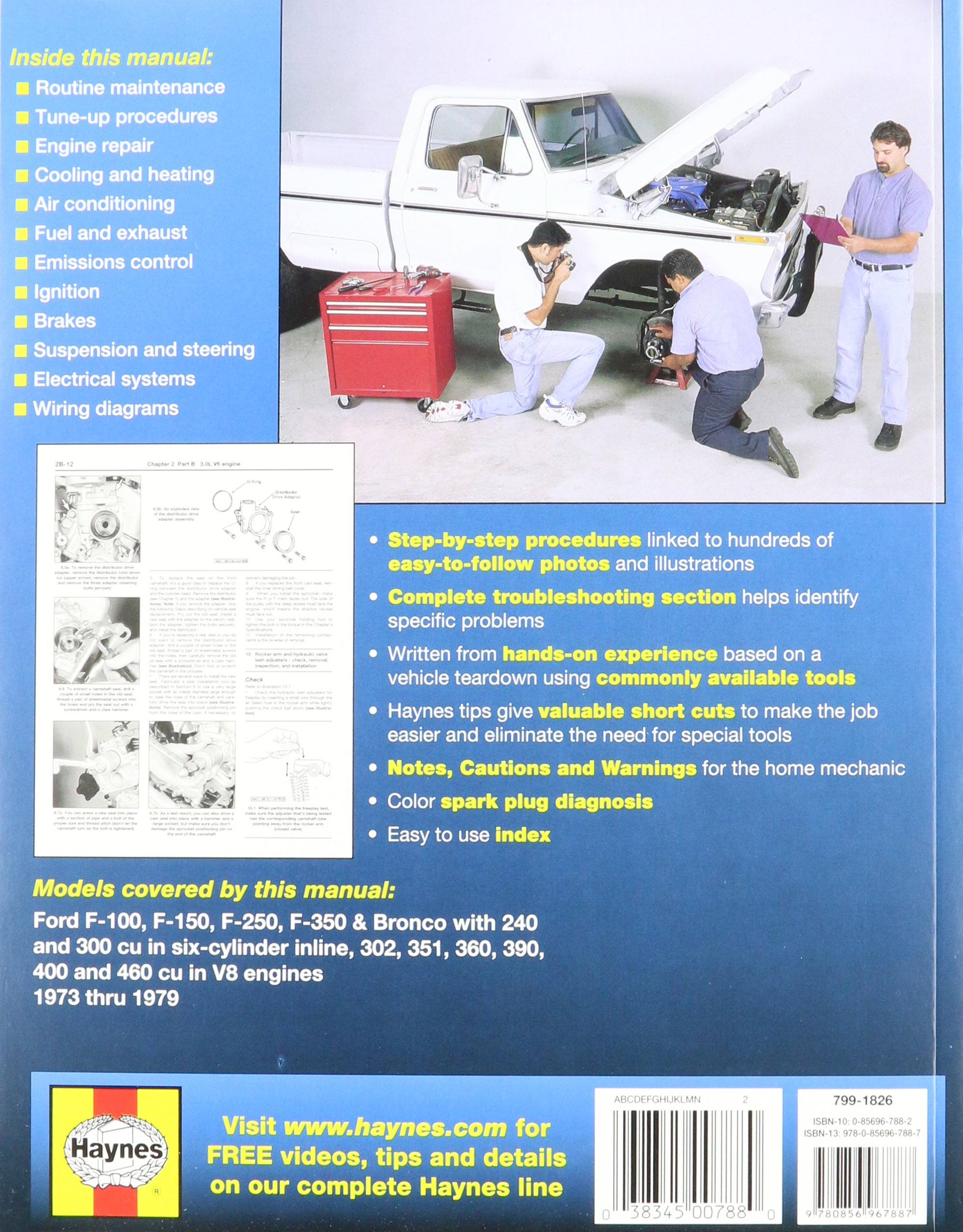 Amazon.com: Haynes Ford Pick-ups and Bronco (73 - 79) Manual  (0038345007880): Books