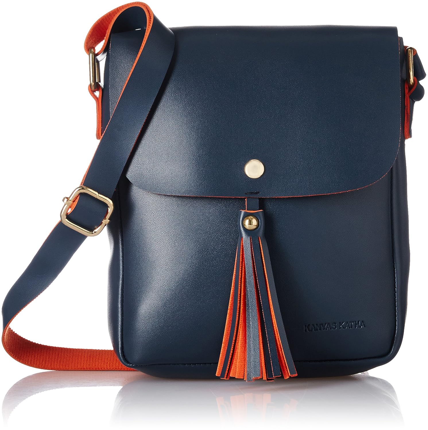 kanvas katha women's sling bag (navy blue) (kkrse002)