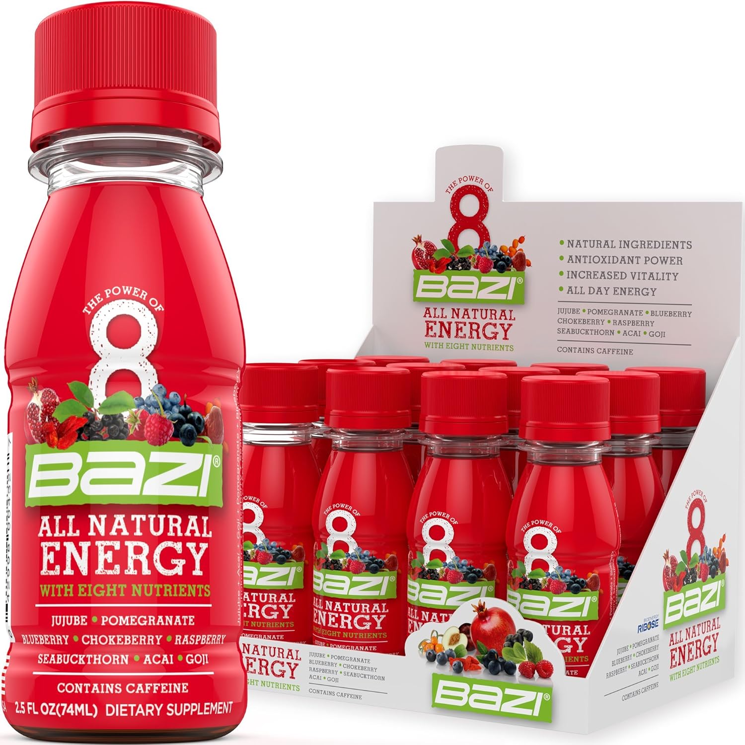 Bazi All Natural Energy Drink 12 Pack 2.5 oz Liquid