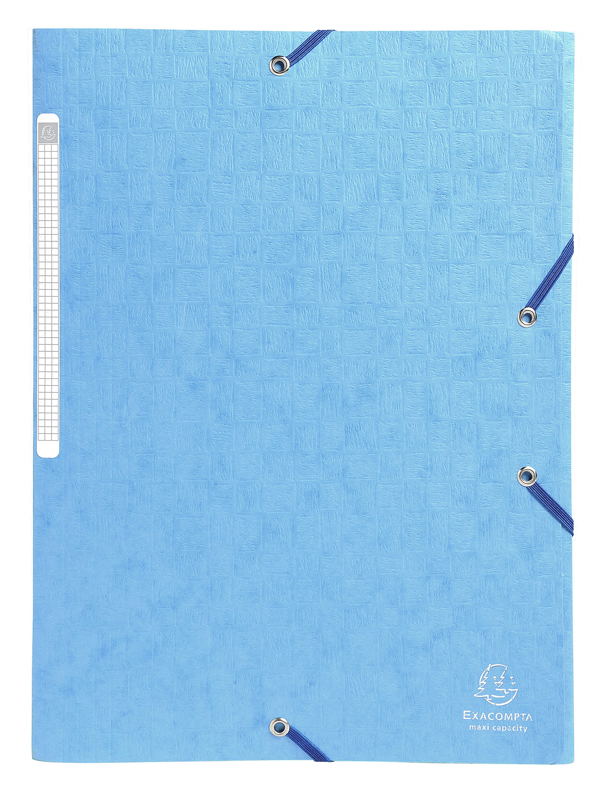 Exacompta - Ref 55761E - Scotten Elasticated 3-Flap Folders - Suitable for A4 Documents, 425gsm Embossed Mottled Pressboard, FSC-Certified - Turquoise (Pack of 10)