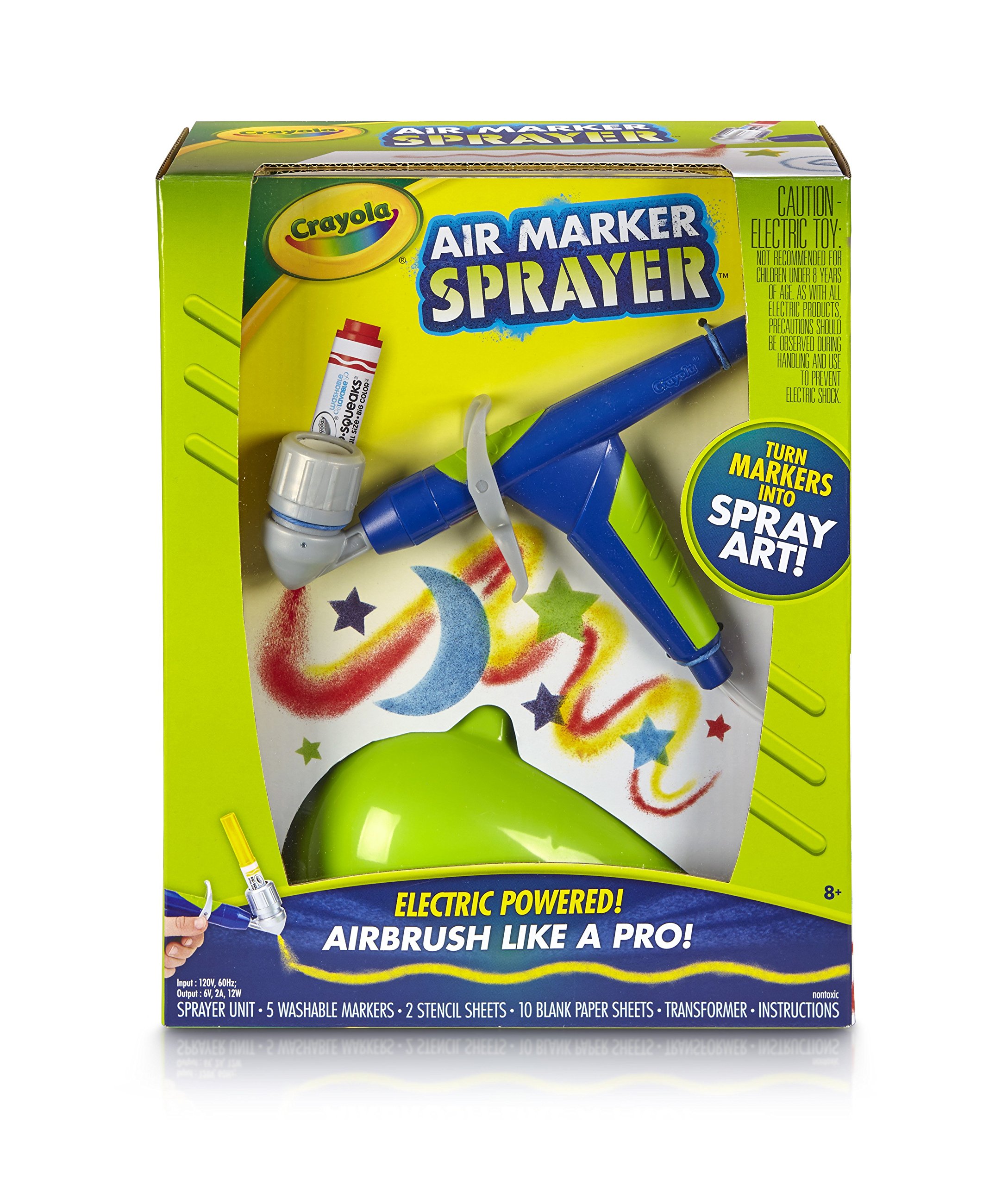 CRAYOLA Air Marker Sprayer Airbrush Kit, Gift for Kids Age 8, 9, 10