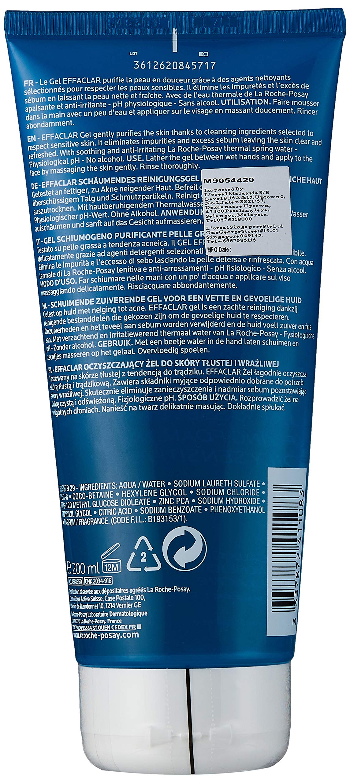La Roche Posay Effaclar Purifying Foaming Gel Cleanser For Oily Skin 