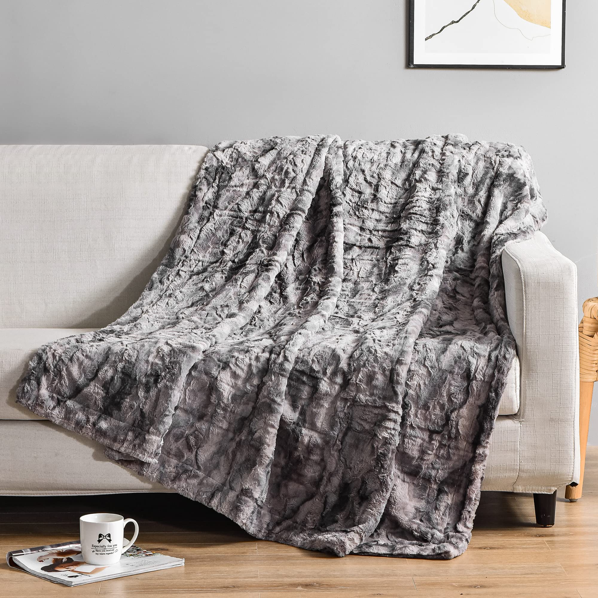 Soft Throw Blanket, 50" x 60" Luxurious Warm Thick