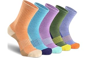 Gonii Women Socks Hiking Running Thick Cushion Athletic Crew Socks 5-Pair
