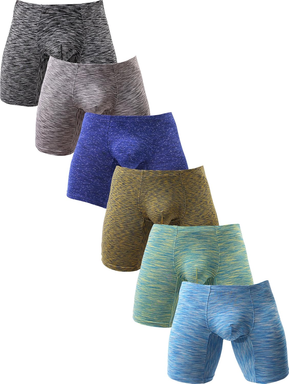 iKingsky Men's Long Leg Boxer Briefs Seamless Front Trunks Stretch Men Underwear (US Medium/with