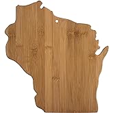 Totally Bamboo Wisconsin State Shaped Bamboo Serving and Cutting Board