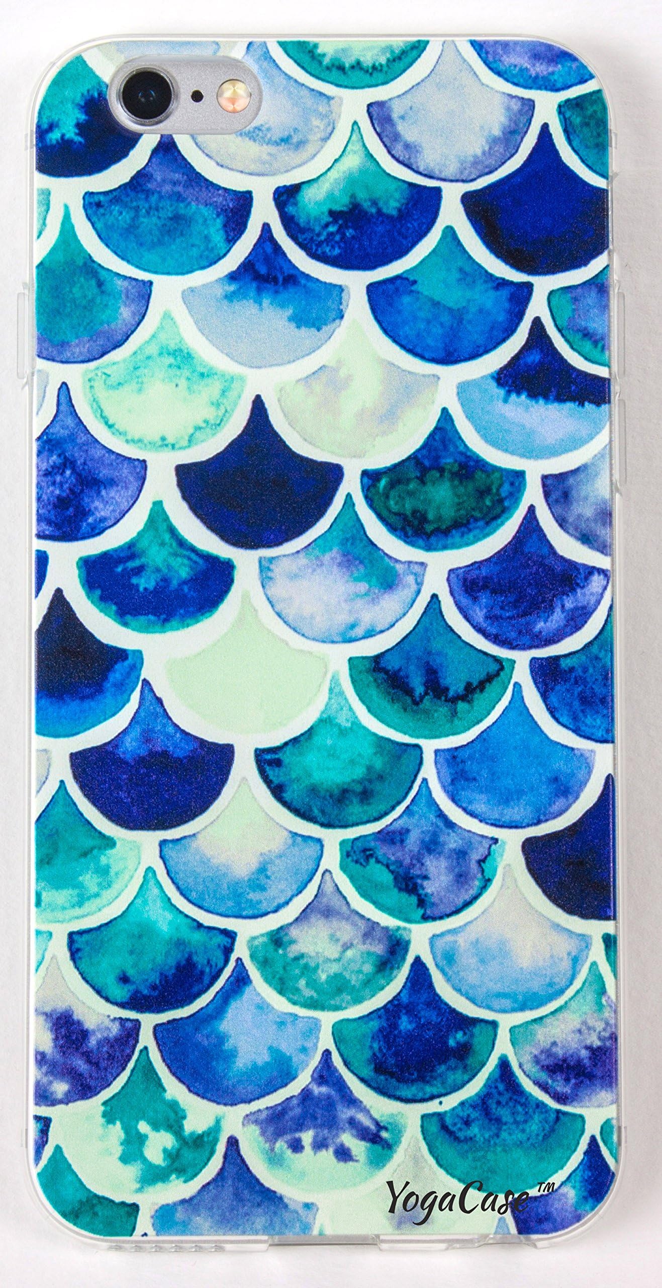 InTrends IPhone SE Case, Silicone Back Protective Cover (Blue Scales)