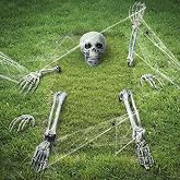 CZMIYRPY Halloween Decorations Skeleton Groundbreaker Skeleton 8pcs Halloween Outdoor Decorations for Yard, Lawn, Garden, Graveyard Party Supplies Outdoor Skeleton Decorations (Tombstone not included)