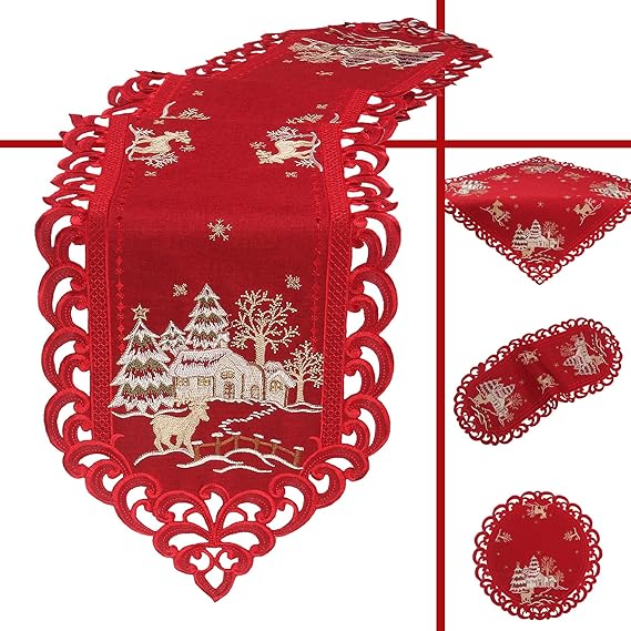 Deer ChristmasTable runner 16inchby35inch/ 40 x 90 cm