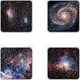 Starry deep Outer Space Nebula and Galaxy Pattern Square Coaster Set - Made of Recycled Rubber - Set of 4 …