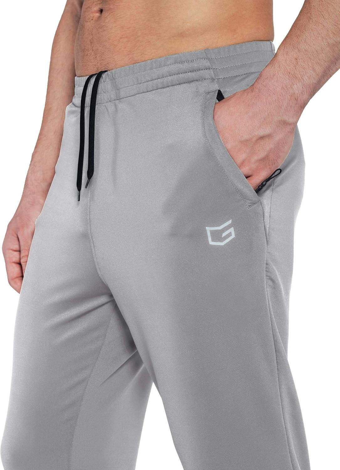G Gradual Men's Sweatpants with Zipper Pockets Tapered Track Athletic Pants for Men Running, Exercise, Workout: Clothing