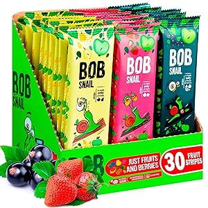 Snacks Variety Pack for Kids Adults - 30 Healthy Fruit Snacks Individual Packs for Kids Adults with Natural Strawberries Blackcurrant Apple and Pear Gluten-Free Vegan Low Carb Fruit Bar No Sugar Added