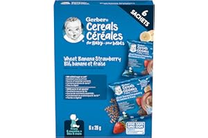 Gerber Baby Cereal Wheat Banana Strawberry Sachet, 6x28g