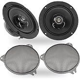 NVX&reg; 6.5&rdquo; Motorcycle Speakers for Harley-Davidson Touring 2014 up (Pair) | 600W Peak (300W RMS), 2-Ohm Front Fairing Coaxials with 1" Titanium Tweeters, Waterproof, Plug-and-Play Upgrade