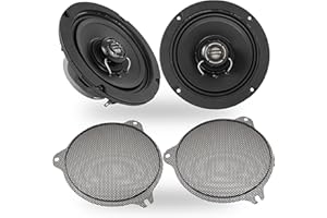 NVX® XFHD6F Premium 6.5” Motorcycle Speakers, 600W Peak (300W RMS), 2-Ohm Front Fairing Coaxials with 1" Titanium Tweeters, Waterproof, Plug-and-Play Upgrade for Harley-Davidson Touring 2014 up (Pair)