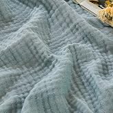 EMME Muslin Cotton Blanket Adults Heather Teal Throw XL 50"x70" | Two-Tone Weave Design, Linen-Like, Pre-Washed Soft, Ultra‑Soft, Breathable, Skin‑Friendly, Lightweight,Moisture‑Absorbent