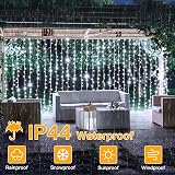 Ollny Curtain Fairy Lights 300LED 3x3m Waterfall Mains Powered Remote 8 Modes view 7