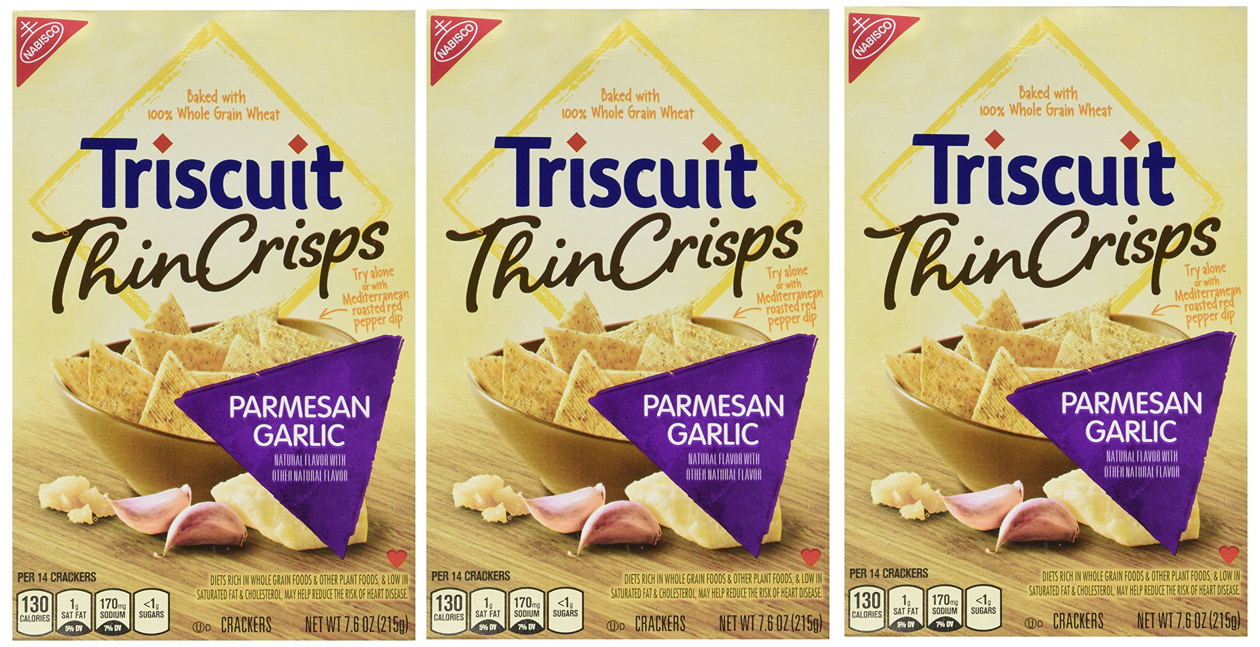 Nabisco, Triscuits, Roasted Garlic, 9 Ounce Box (Pack of 3)