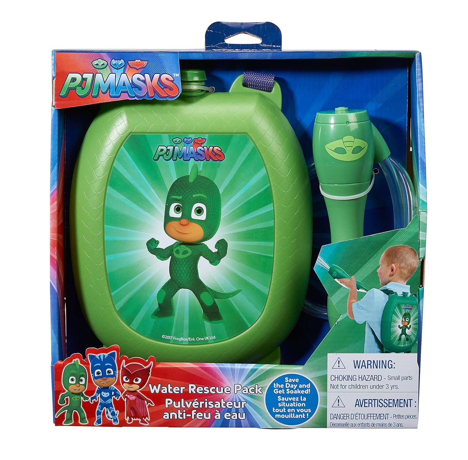 Little Kids PJ Masks Gekko Water Blaster Backpack Water Squirter Toy