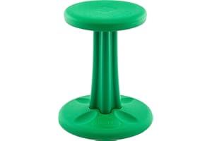 KORE DESIGN LLC KORE Design Wobble Stool Chair, Girls + Boys Kid Desk Stools, Ergonomic Small Office Chairs, Flexible Seating for Active Kids, ADD/ADHD, Classroom, School, Home, Junior (16in), Age 8-9 yrs, Green
