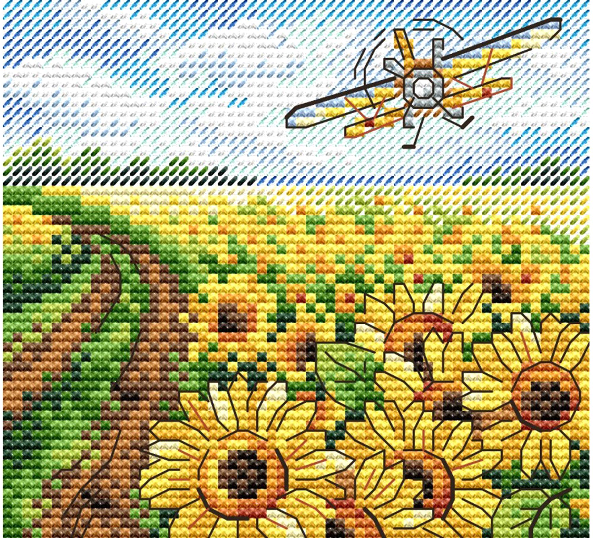MP Studia Cross Stitch Kit - Sea of Sunflowers