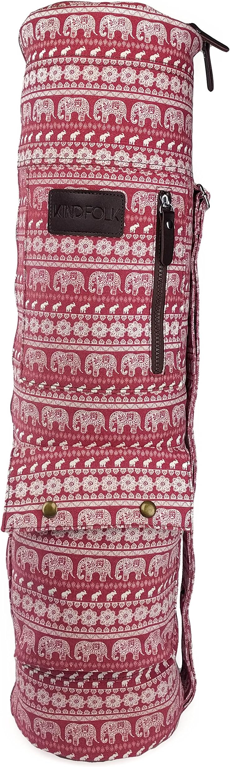 Kindfolk Yoga Mat Sling Bags Carrier Patterned Canvas Three Pockets