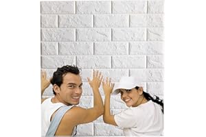 ARTHOME WALL DECOR Arthome Brick Wall Panels 116 Sq.Feet Coverage,Peel and Stick 3D Wallpaper,Self Adhesive Waterproof Foam Brick for Living Room,Bedroom,Laundry,Kitchen,Fireplace,TV Wall Decoration (White 20 Pack)