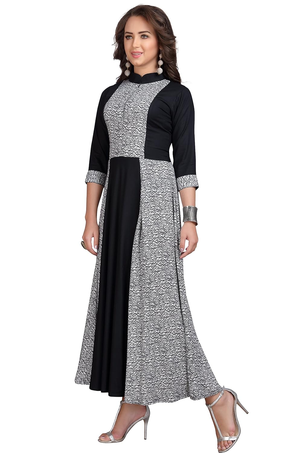 mt women's rayon party wear long kurti (ma-2043)